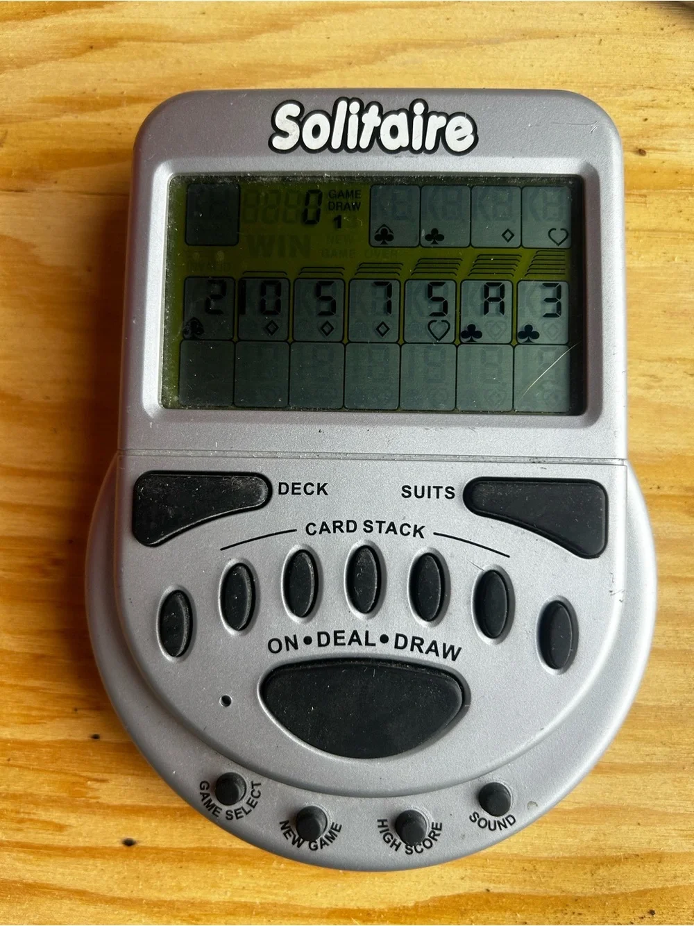 Solitaire Portable Electronic Game - Silver with Black Buttons